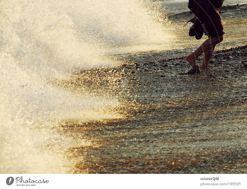 barefoot. Natur Abenteuer Freiheit Lebensfreude Leichtigkeit Wasser Ferien & Urlaub & Reisen Wellen Urlaubsstimmung Urlaubsfoto Urlaubsort Barfuß Strand