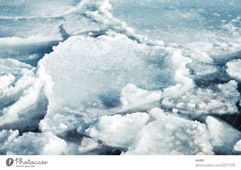 Ostseeeis Umwelt Natur Landschaft Urelemente Wasser Winter Klima Klimawandel Eis Frost Schnee Küste Meer außergewöhnlich eckig fantastisch kalt nass blau weiß