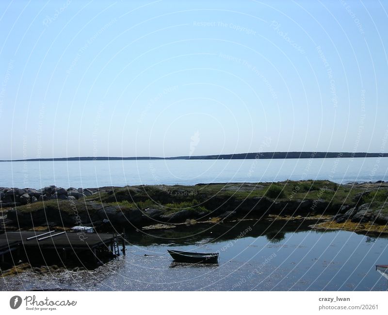 Bootchen Wasserfahrzeug Kanada Bucht Landschaft boat water bay landscape daylight calm