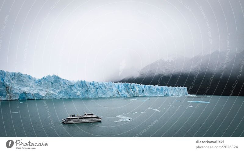 Perito Moreno Gletscher Argentinien Umwelt Natur Klimawandel schlechtes Wetter Nebel Eis Frost Bootsfahrt Passagierschiff Ferien & Urlaub & Reisen kalt