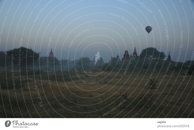 morgenstimmung in bagan Umwelt Natur Landschaft Bagan Myanmar Asien Südostasien Sehenswürdigkeit fliegen Ferien & Urlaub & Reisen Tourismus Ballone