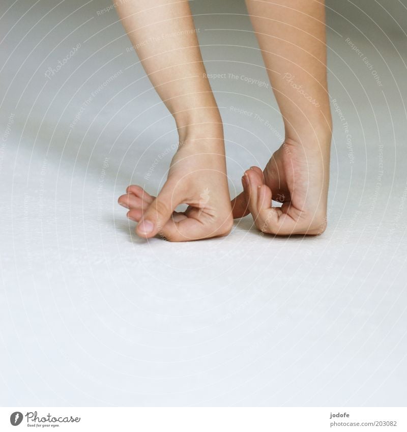 In Reih und Glied Mensch Haut Arme Hand Finger 1 18-30 Jahre Jugendliche Erwachsene weiß Kraft Faust Bodenbelag unpersönlich simpel zierlich abstützen