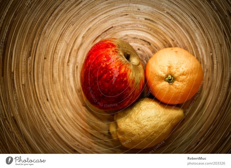 Just fruits Lebensmittel Frucht Apfel Orange Vegetarische Ernährung Zitrone Teller Stil Häusliches Leben Dekoration & Verzierung Küche Holz ästhetisch braun
