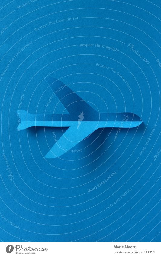 Flugzeug Schatten Reichtum Ferien & Urlaub & Reisen Ferne fliegen ästhetisch trendy einzigartig blau Glück Horizont Tourismus Luftverkehr Papierschnitt