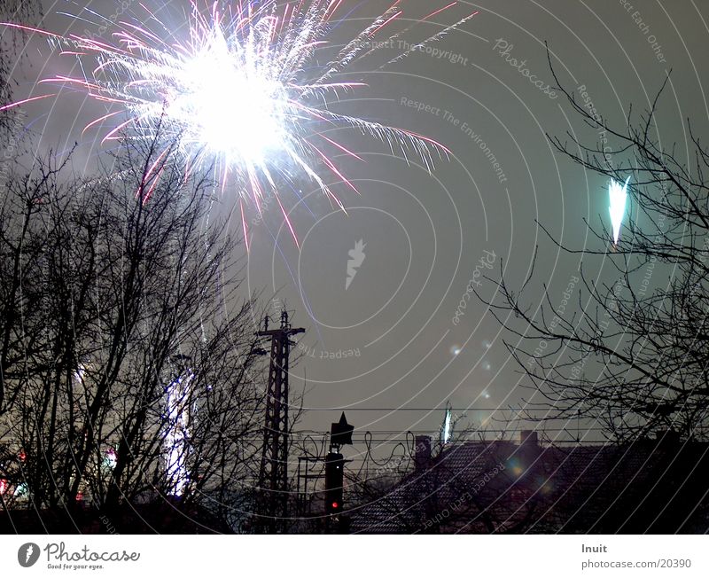 Feuerwerk 2 Silvester u. Neujahr Langzeitbelichtung Freizeit & Hobby Abend Feste & Feiern blau