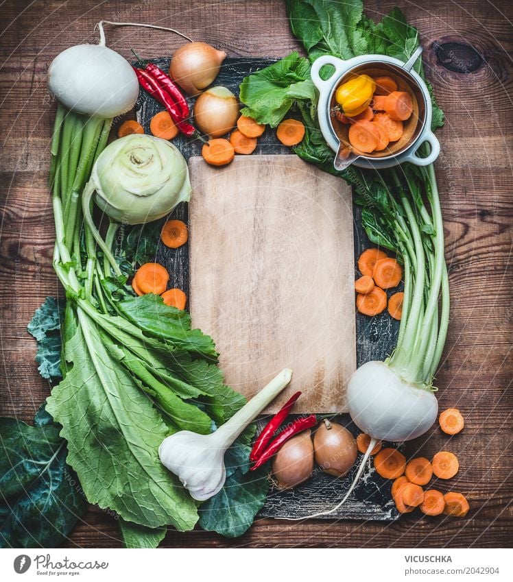 Regionales Bio Gemüse Rahmen Lebensmittel Kräuter & Gewürze Ernährung Mittagessen Bioprodukte Vegetarische Ernährung Diät Geschirr kaufen Stil Design Gesundheit