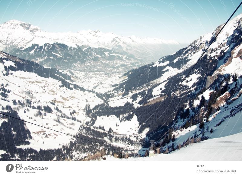 Schweiz Ferien & Urlaub & Reisen Tourismus Freiheit Winterurlaub Umwelt Natur Landschaft Urelemente Himmel Wolkenloser Himmel Horizont Klima Schönes Wetter Eis