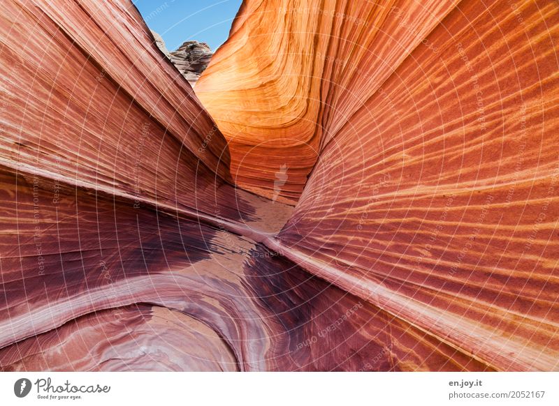 Risiko | in die Enge getrieben Ferien & Urlaub & Reisen Natur Landschaft Felsen Wüste außergewöhnlich fantastisch orange bizarr einzigartig Klima Surrealismus
