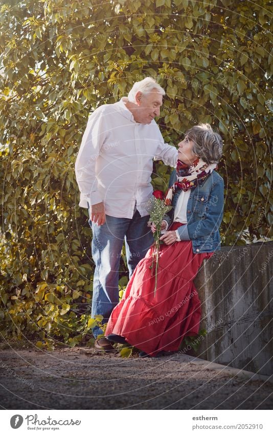 Portrait der romantischen älteren Paare Lifestyle Feste & Feiern Valentinstag Mensch Großeltern Senior Großvater Großmutter Familie & Verwandtschaft Partner 2