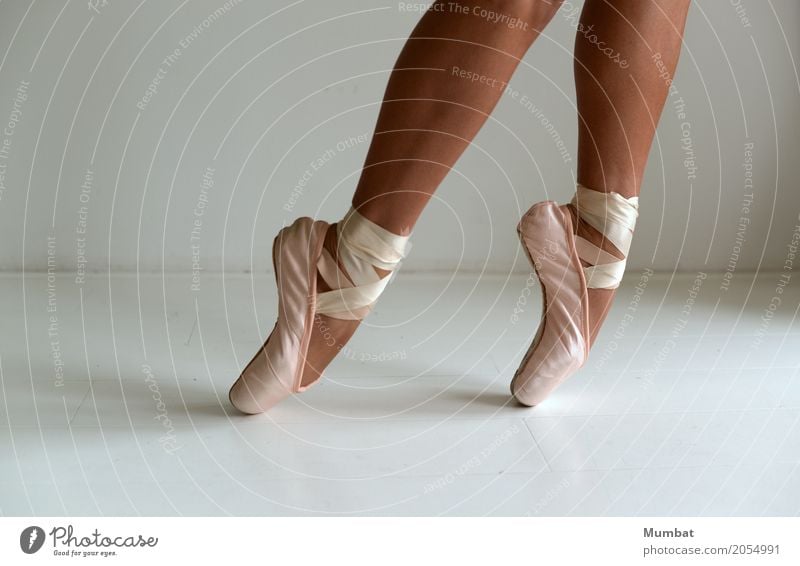 Zehenspitze sportlich Balletttänzer Tanzen Mensch feminin Junge Frau Jugendliche Erwachsene Beine Fuß 1 18-30 Jahre Tänzer Ballettschuhe geschnürt Schnürstiefel