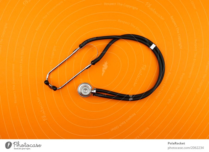 #AS# Hör mal! Kunst ästhetisch Stethoskop Arzt Praxis orange Medikament Medizintechnik Heilung Medizinisches Instrument hören Kreativität minimalistisch