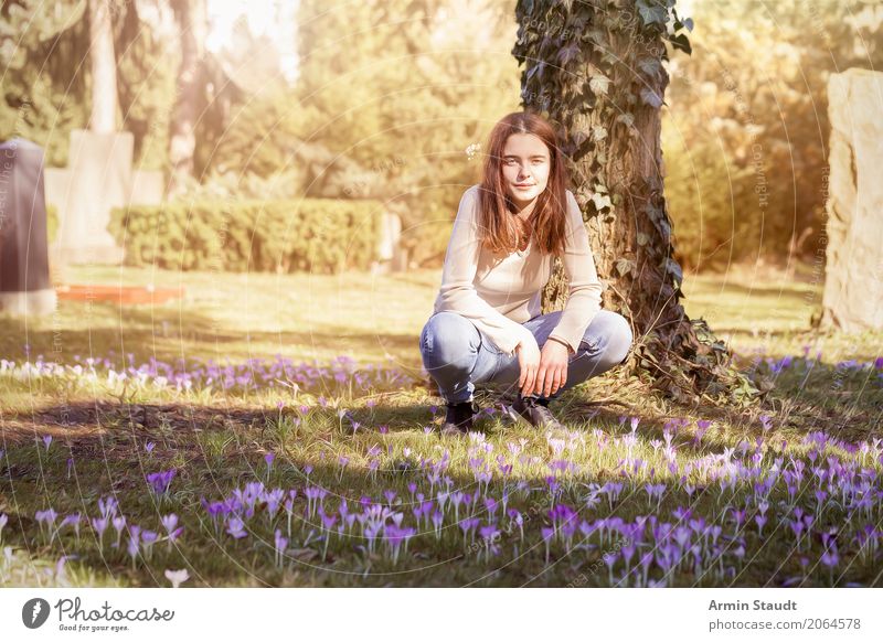 Frühling Lifestyle Freude schön Leben harmonisch Zufriedenheit Sinnesorgane ruhig Meditation Mensch feminin Junge Frau Jugendliche 1 13-18 Jahre Schönes Wetter
