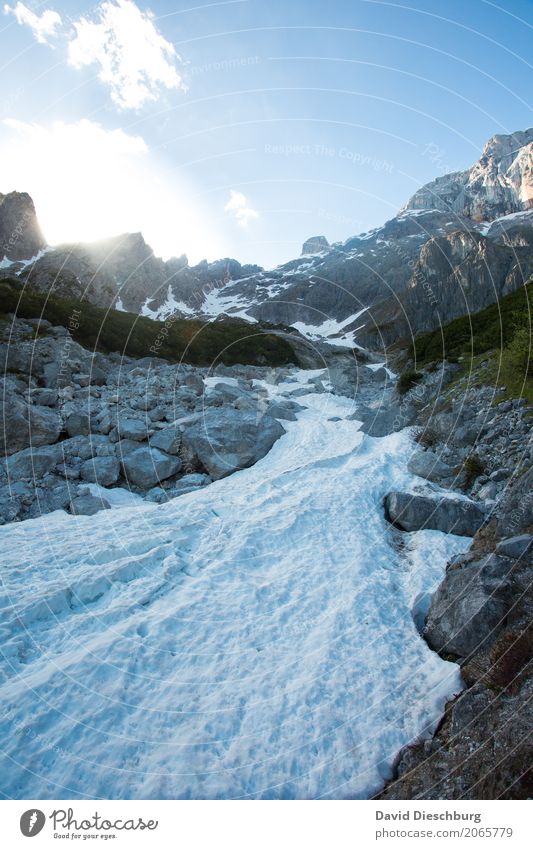 Gletscher Ferien & Urlaub & Reisen Abenteuer Expedition Berge u. Gebirge wandern Natur Landschaft Himmel Frühling Sommer Herbst Schönes Wetter Felsen Alpen