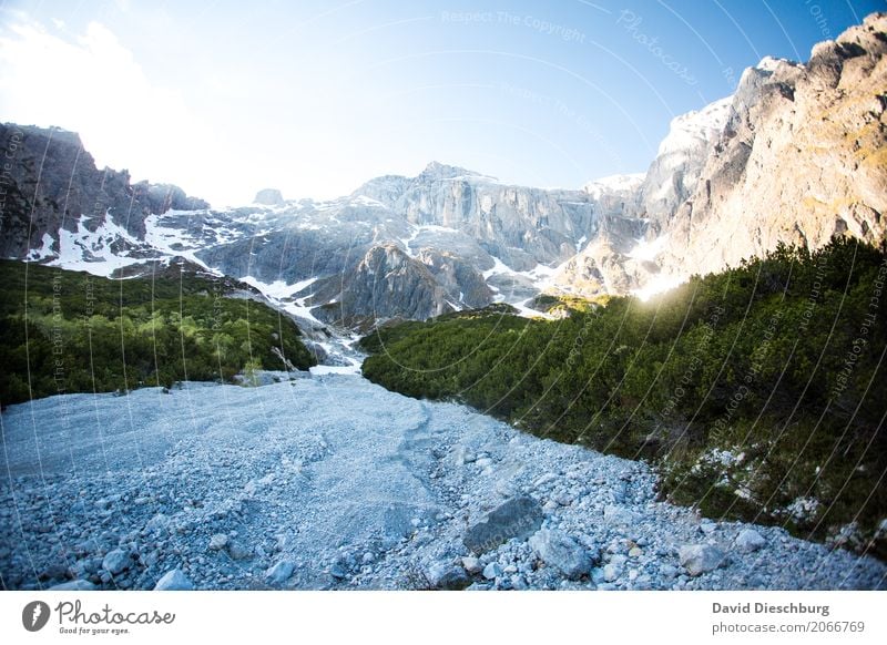 Flussbett des Gletschers Ferien & Urlaub & Reisen Tourismus Ausflug Abenteuer Expedition Berge u. Gebirge wandern Natur Himmel Frühling Sommer Herbst