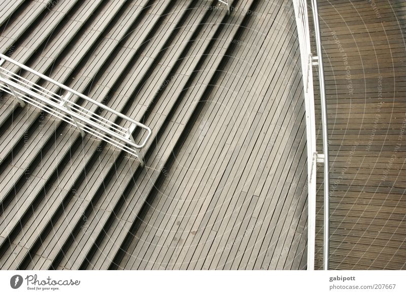 Treppen Treppengeländer Sehenswürdigkeit Symmetrie Linie Kurve graphisch Gedeckte Farben Außenaufnahme Menschenleer Tag Kontrast Vogelperspektive