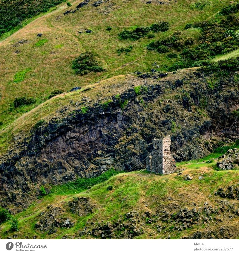 Ruinös Ferien & Urlaub & Reisen Ausflug Schottland Großbritannien Europa Menschenleer Ruine Bauwerk Gebäude Sehenswürdigkeit alt kaputt grün Einsamkeit