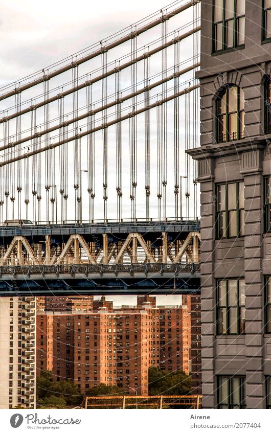 da geht's ja drunter... Sightseeing Städtereise New York City Manhattan Stadt Stadtzentrum Skyline Hochhaus Brücke Hängebrücke Sehenswürdigkeit Manhattan Bridge