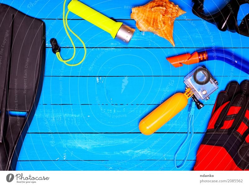 Gegenstände für das Unterwassertauchen Freizeit & Hobby Ferien & Urlaub & Reisen Sommer Wassersport Fotokamera Handschuhe Tube Kunststoff blau gelb Kreativität