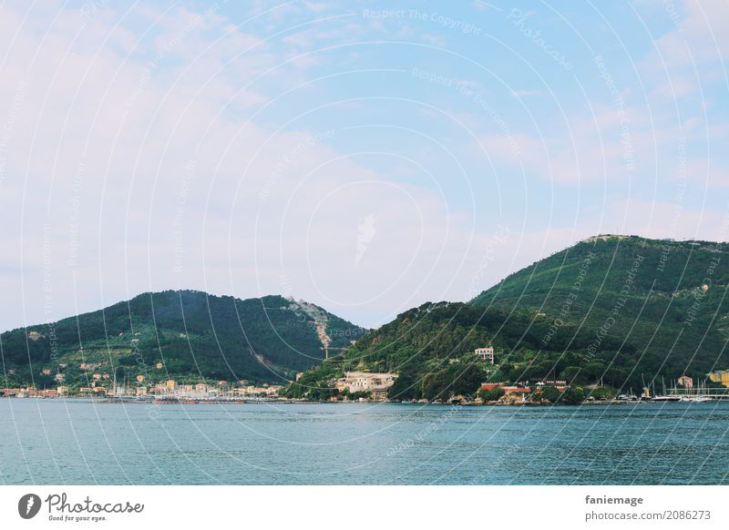 Cinque Terre XV Umwelt Natur Landschaft Sommer Schönes Wetter Hügel Berge u. Gebirge Küste Meer schön Bootsfahrt Italien Italienisch Ligurien mediterran Idylle