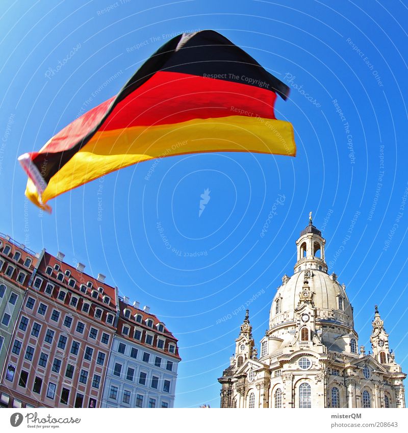Dresden rastet aus. ästhetisch Kultur Fahne Kulturdenkmal Kulturlandschaft Kulturvolk Kulturzentrum Nationalflagge Nationalfeiertag Gefühle Weltmeisterschaft