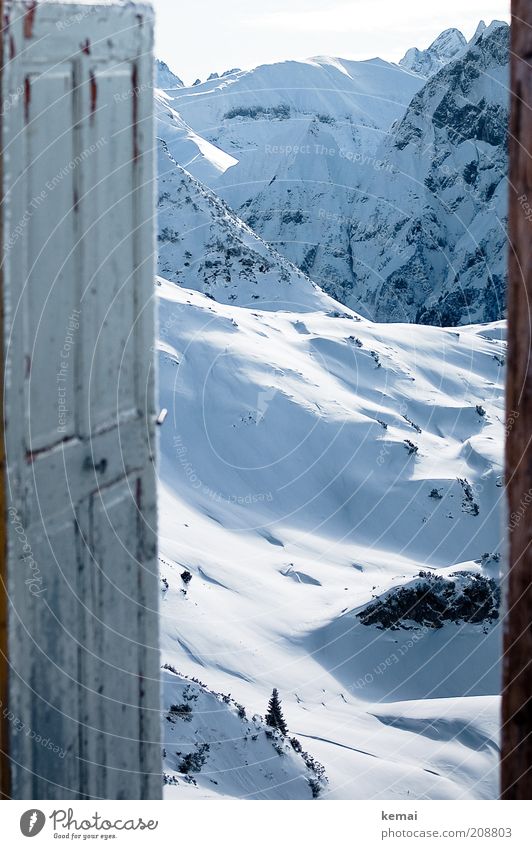 Die Tür nach Narnia Umwelt Natur Landschaft Urelemente Sonnenlicht Winter Klima Schönes Wetter Schnee Hügel Felsen Alpen Berge u. Gebirge Nebelhorn Zeigersattel