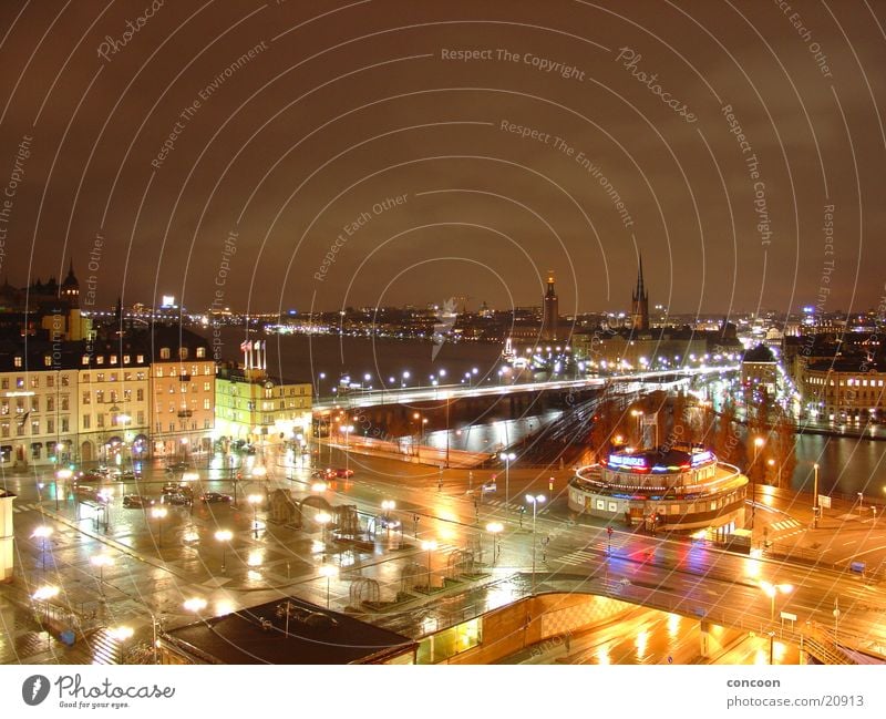 Northern Lights: Stockholm Stadtzentrum Nordeuropa Europa Schweden katharinahissen lichter der großstadt Norden