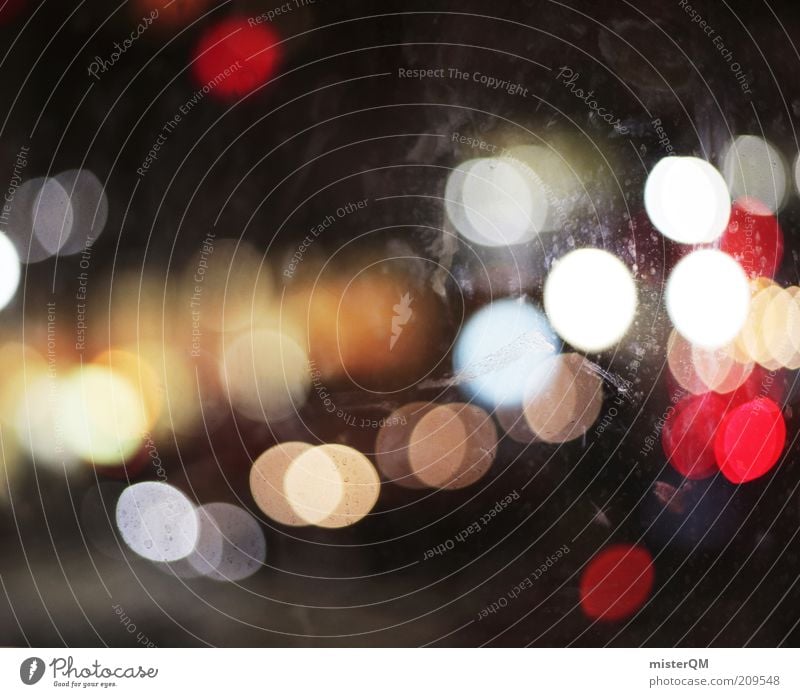 From A Cafe In New York. ästhetisch Lichtpunkt Verkehr Regen Lichtermeer nachtaktiv Punkt schön einfach Farbfoto mehrfarbig Innenaufnahme Nahaufnahme