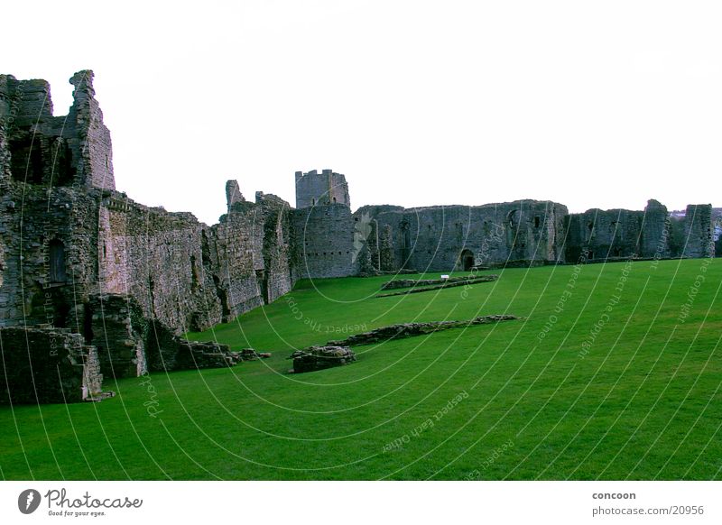 Richmond Castle England Großbritannien Wiese grün Verfall Zerstörung Architektur Burg oder Schloss Rasen alt
