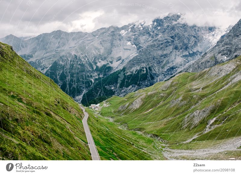 Stilfser Fahrradfahren Natur Landschaft Sommer schlechtes Wetter Alpen Berge u. Gebirge Gipfel Gletscher Straße Hochstraße bedrohlich gigantisch hoch natürlich