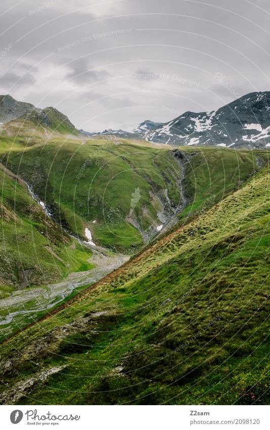 Umbrail Fahrradfahren Umwelt Natur Landschaft Himmel Sommer Klima Schönes Wetter schlechtes Wetter Wiese Alpen Berge u. Gebirge Gipfel bedrohlich gigantisch
