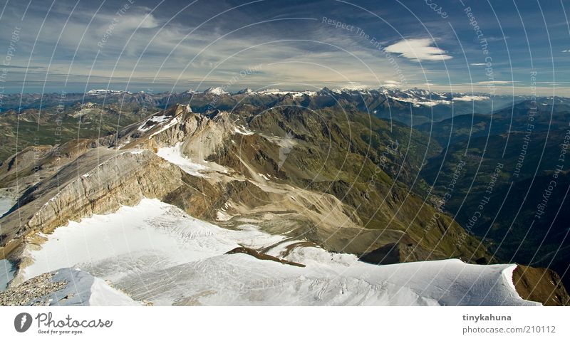 Brunnegghorn Freiheit Sommer Berge u. Gebirge Natur Landschaft Horizont Schönes Wetter Schnee Alpen Schneebedeckte Gipfel Gletscher Ferien & Urlaub & Reisen