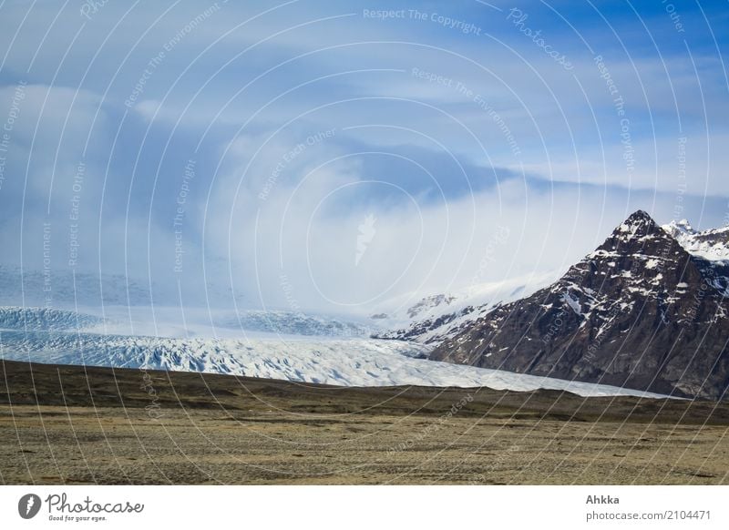 Island, Gletscher Ferien & Urlaub & Reisen Abenteuer Ferne Freiheit Natur Landschaft Urelemente Wolken Eis Frost Gipfel einzigartig Endzeitstimmung Klima