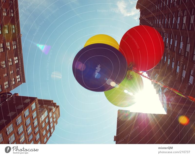 Baloon Tycoon. ästhetisch Zufriedenheit New York City Gratulation Eröffnung Luftballon rot Sommer Schönes Wetter Grossstadtromantik Stadt Kontrast Himmel