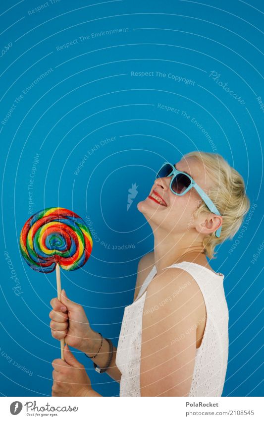 #A# leckerfreu Kunst Kunstwerk ästhetisch Lollipop mehrfarbig Zucker Zuckerstange Sonnenbrille Unsinn blau Freude spaßig Spaßvogel Spaßgesellschaft lachen