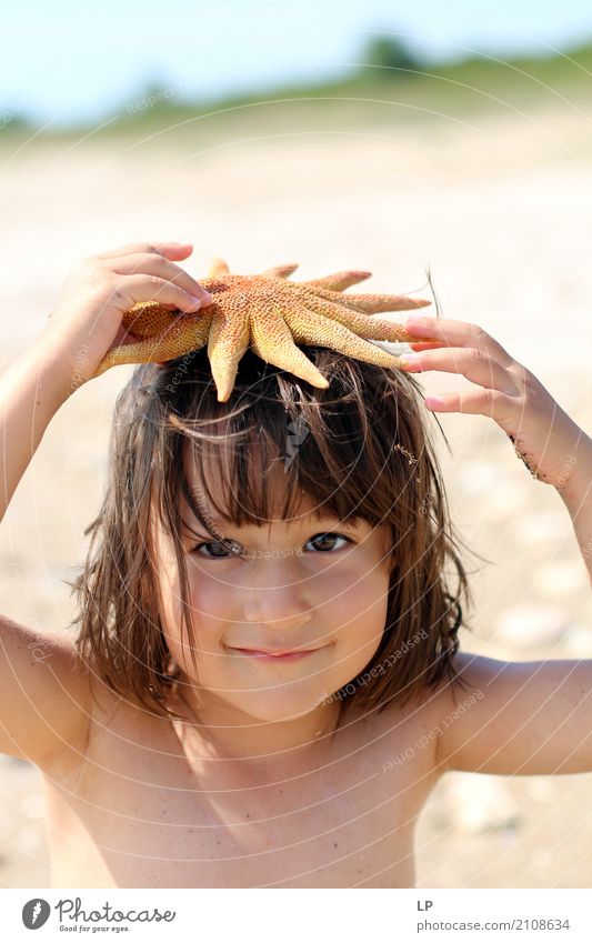 Seestern auf meinem Kopf Lifestyle Wellness Leben harmonisch Wohlgefühl Zufriedenheit Sinnesorgane Erholung ruhig Freizeit & Hobby Kinderspiel