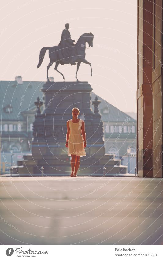 #A# Spaziergang durch Dresden Kunst ästhetisch Model Reiter Städtereise Sachsen Altstadt Italienisches Dörfchen Statue Denkmal gehen Kultur Kulturdenkmal