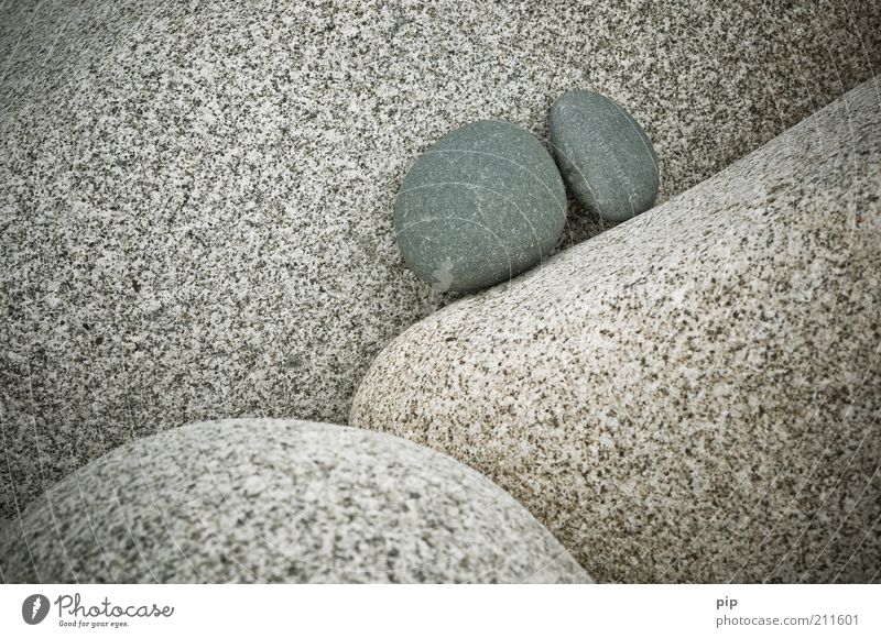 stein auf stein Natur Urelemente Felsen Stein grau Zusammenhalt Zusammensein beieinander 2 klein rund Granit Felsspalten Geröll paarweise fest Erosion Farbfoto