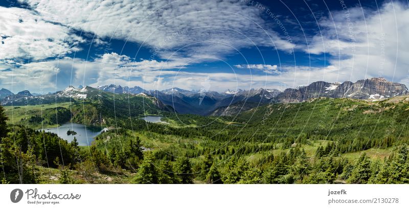 Kanadische Rockies Panorama Ferien & Urlaub & Reisen Tourismus Ausflug Abenteuer Sightseeing Sommer Sommerurlaub Natur Landschaft Wasser Himmel Wolken schön