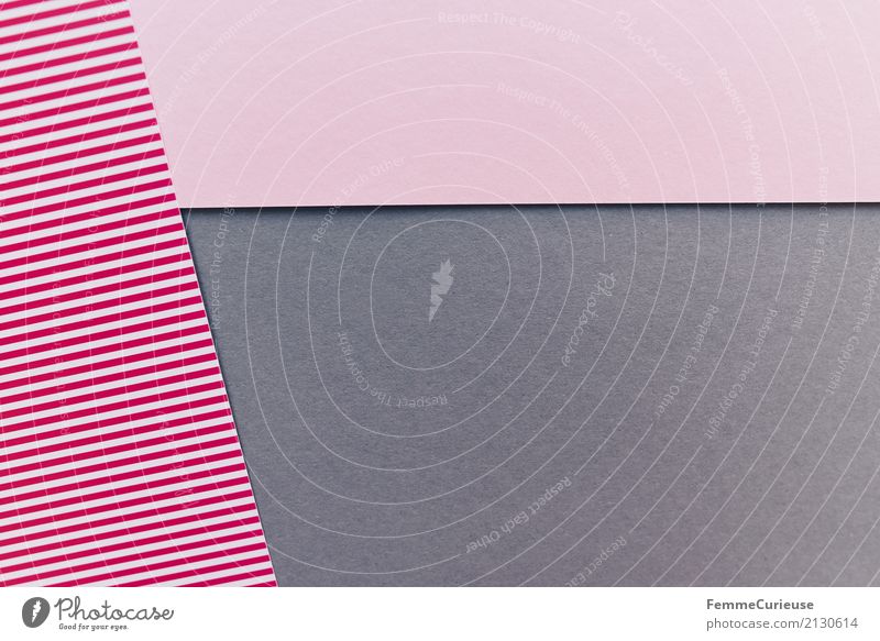 Muster (07) Papier Zettel mehrfarbig rot-weiß grau rosa gestreift Streifen graphisch Geometrie Strukturen & Formen Design Bastelmaterial Basteln Rechteck