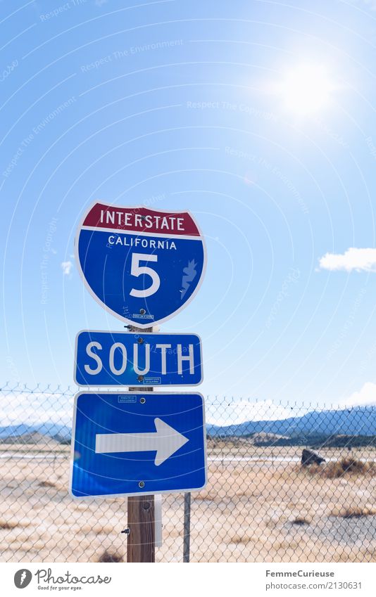 DatenOptionen Roadtrip West Coast USA (322) Zeichen Schriftzeichen Ziffern & Zahlen Schilder & Markierungen Hinweisschild Warnschild Abenteuer interstate 5
