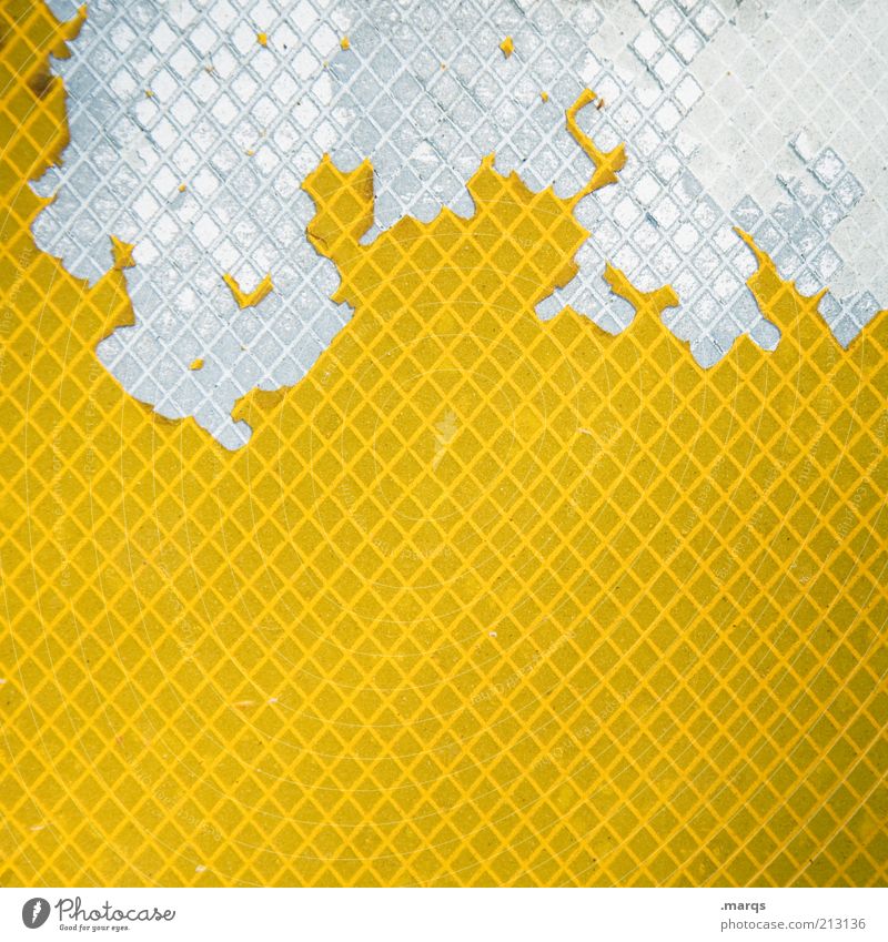 Comb Lifestyle Stil Design Kunststoff Zeichen außergewöhnlich kaputt trashig gelb weiß Farbe skurril Wandel & Veränderung Hintergrundbild Signal Farbfoto