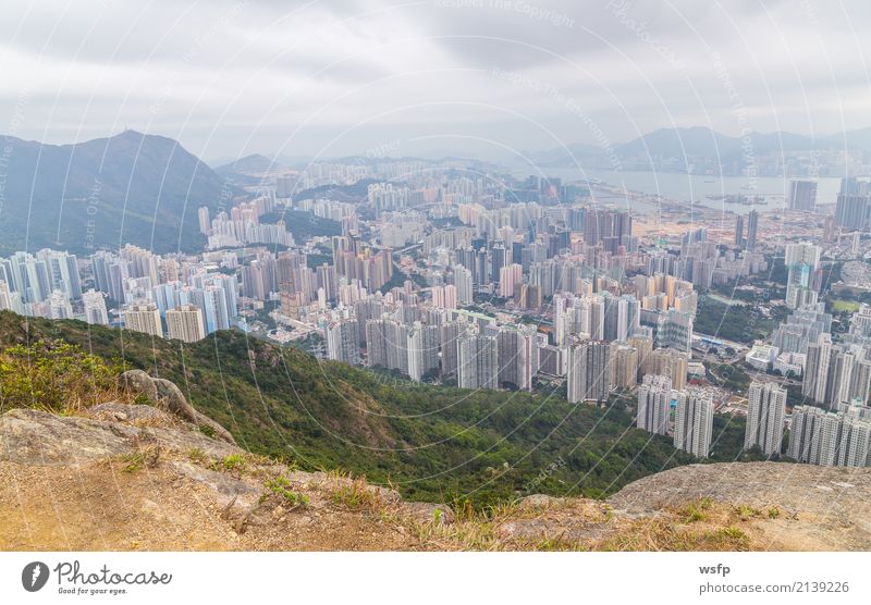 Hong Kong Panorama vom Lion Rock Ausflug Insel Berge u. Gebirge Natur Skyline Architektur schön lion rock hill Aussicht China Hongkong Attraktion Kowloon