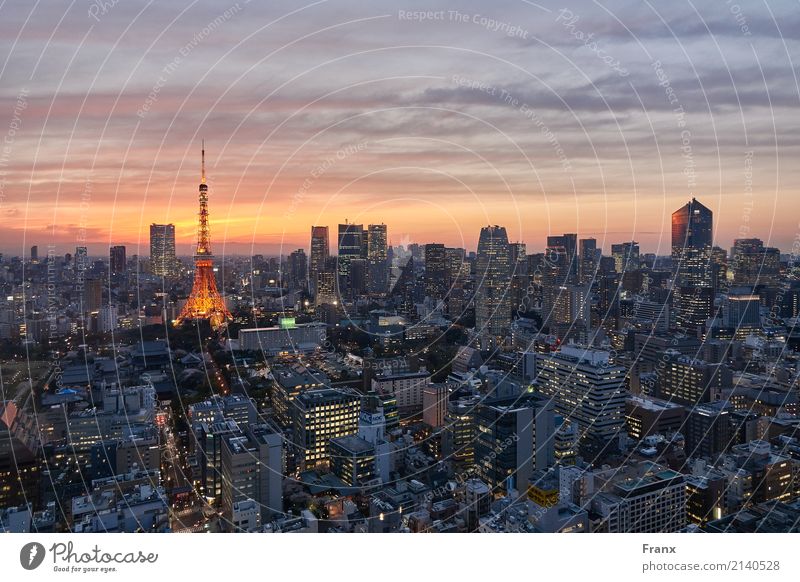 Tokyo Skytree - Sunset Lifestyle kaufen Reichtum Ferien & Urlaub & Reisen Ferne Städtereise Haus Technik & Technologie Fortschritt Zukunft High-Tech Hauptstadt