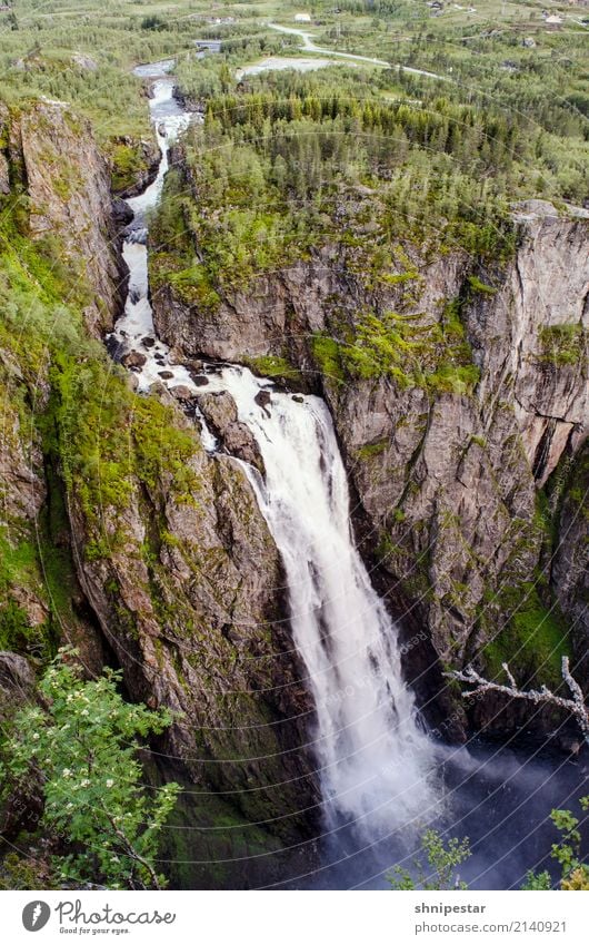 Vøringsfossen Waterfall, Norway Ferien & Urlaub & Reisen Tourismus Abenteuer Sommer Berge u. Gebirge wandern Umwelt Natur Landschaft Pflanze Urelemente Wasser