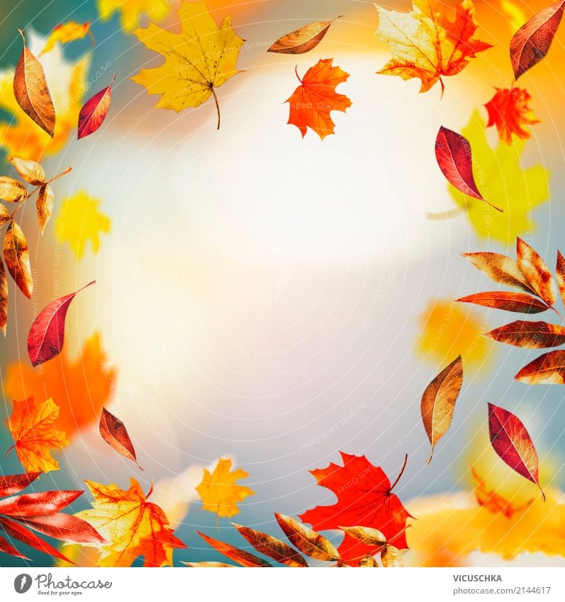 Herbst Hintergrund mit bunten fallende Bl 228 tter ein lizenzfreies Stock 