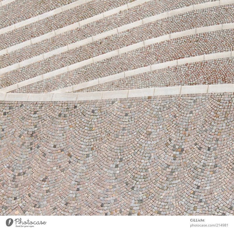 Wellen Erde Platz Stein Linie ästhetisch einfach braun grau weiß Altenburg Pflastersteine geschwungen Farbfoto Außenaufnahme Luftaufnahme Muster