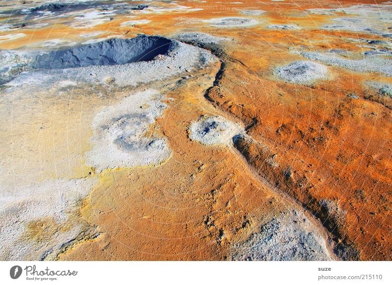 Hot Spot Umwelt Natur Landschaft Urelemente Erde Sommer Schönes Wetter Vulkan außergewöhnlich fantastisch heiß orange Island Geothermalgebiet Heisse Quellen