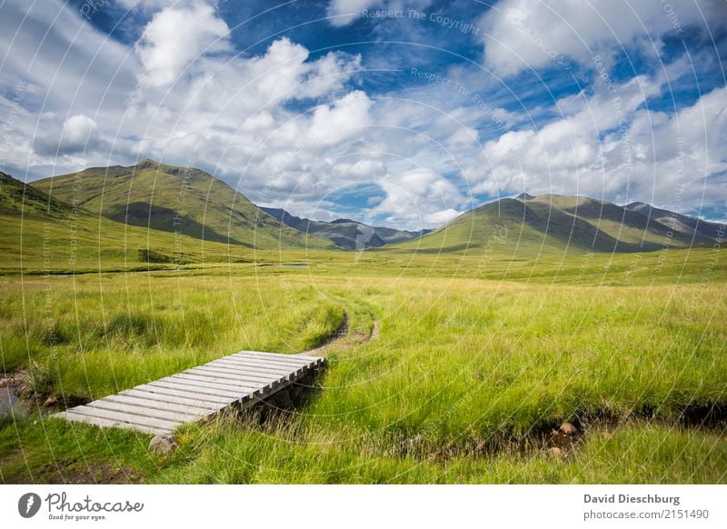 Schottische Highlands Ferien & Urlaub & Reisen Abenteuer Berge u. Gebirge wandern Natur Landschaft Himmel Wolken Frühling Sommer Schönes Wetter Gras Wiese Hügel