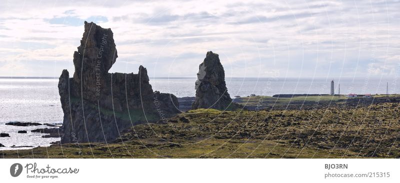 Ungleiche Zwillinge | Iceland Landschaft Urelemente Wasser Himmel Wolken Horizont Schönes Wetter Felsen Küste Meer Insel Malarrifsviti Snæfellsnes Island Europa