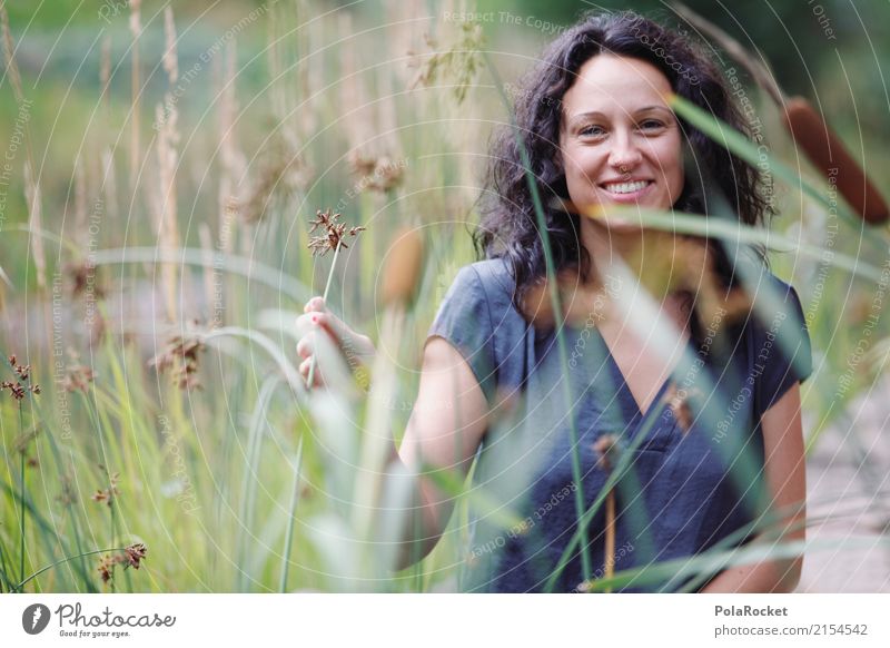 #A# Nature Kunst ästhetisch Biotop Frau Außenaufnahme Freude Glück lachen Lächeln Porträt Photo-Shooting Farbfoto mehrfarbig Detailaufnahme Experiment abstrakt